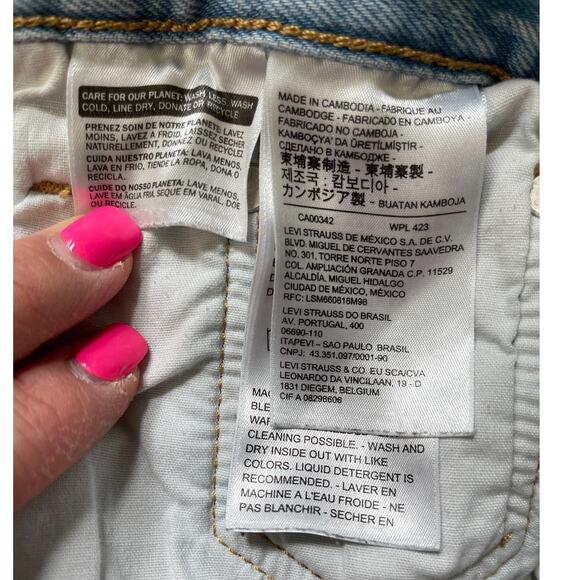 Levi’s 501‎ Destroyed High-Rise Cutoff Button Fly Premium Jeans Shorts Size 25 - Picture 7 of 9